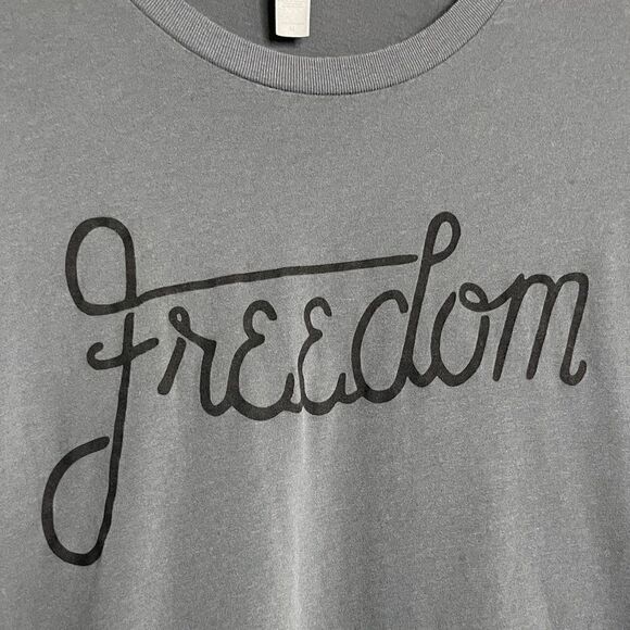 Next Level Freedom Short Sleeve Crew Neck Shirt Grey Size Medium - Picture 2 of 4